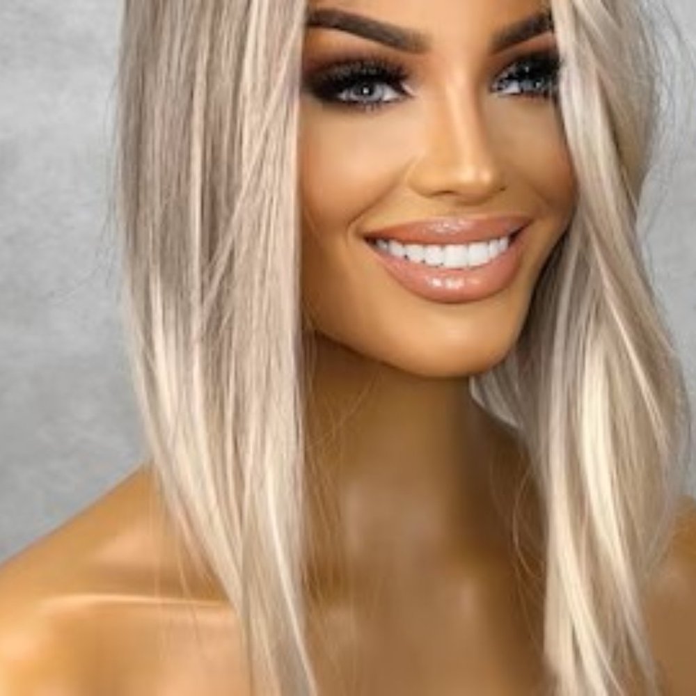 Ash Blonde Wig - Straight Hair